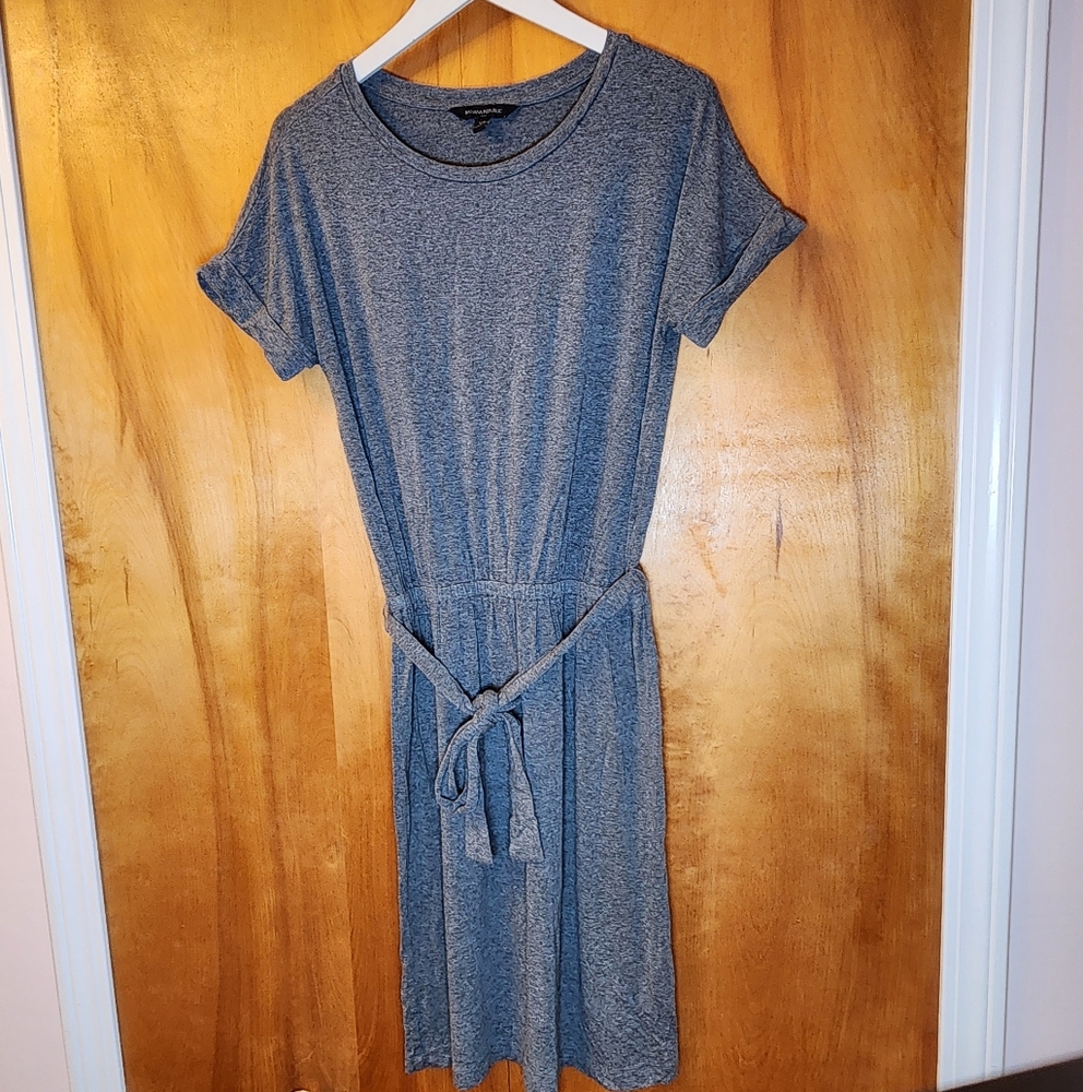 Banana Republic Women's Tshirt Dress with Tie in Gray, Size XS